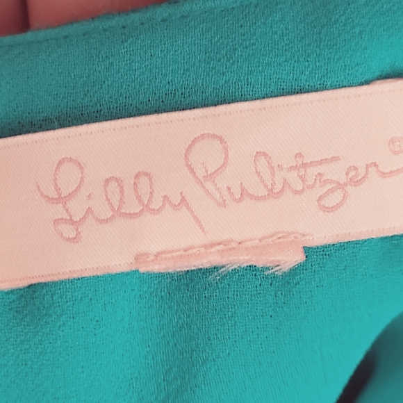 Lily Pulitzer Green Owen Trapeze Shift Dress embroidery - Picture 3 of 9